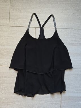 Rue21 Black Layered Camisole with Braided Straps